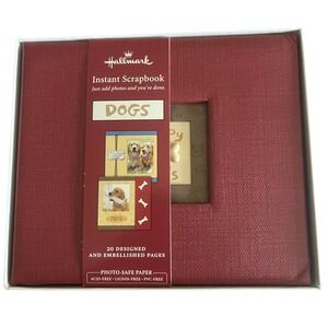 Hallmark Instant Scrapbook Dogs Red Photo Album 20 Embellished Pages Stickers